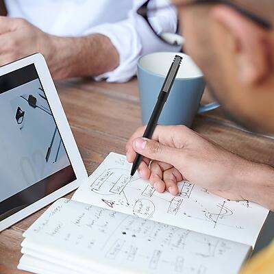 Alt View 8. uni-ball -  Rollerball Pens, Micro Point, Red Ink, 12/Pack  - Black.