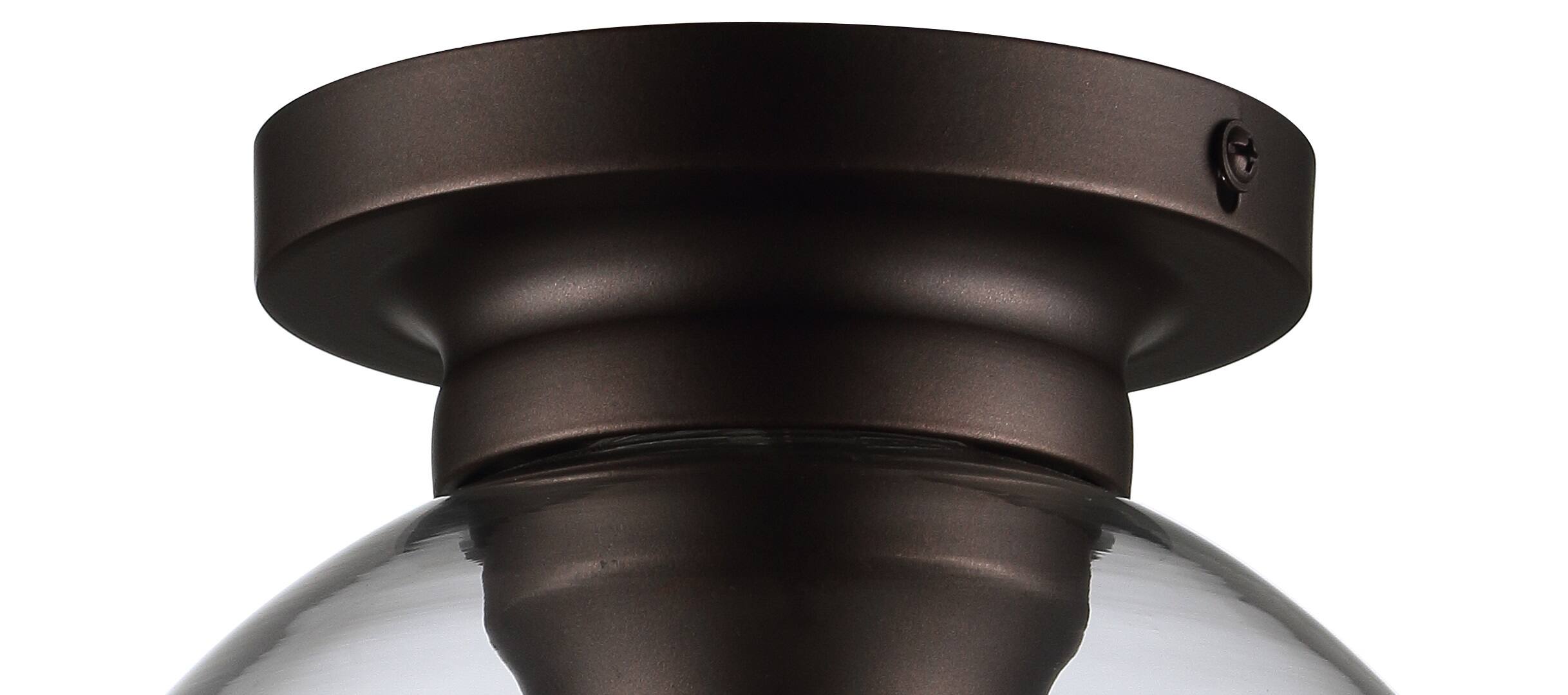 Alt View 4. Jonathan Y - Atlas 7.75" Metal/Glass LED Flush Mount, Oil Rubbed Bronze - Oil Rubbed Bronze.