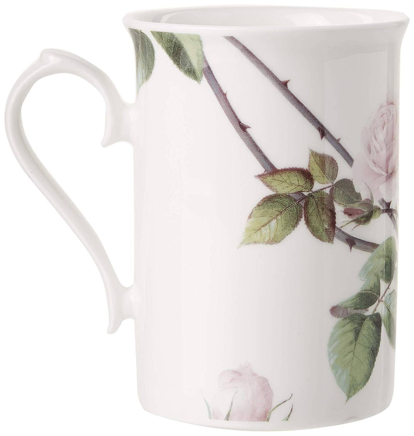 Back. Jiallo - Roy Kirkham Anne Mug - David Austin English Rose Set of 6, Bone China Ceramic Made in England - Mutli color.