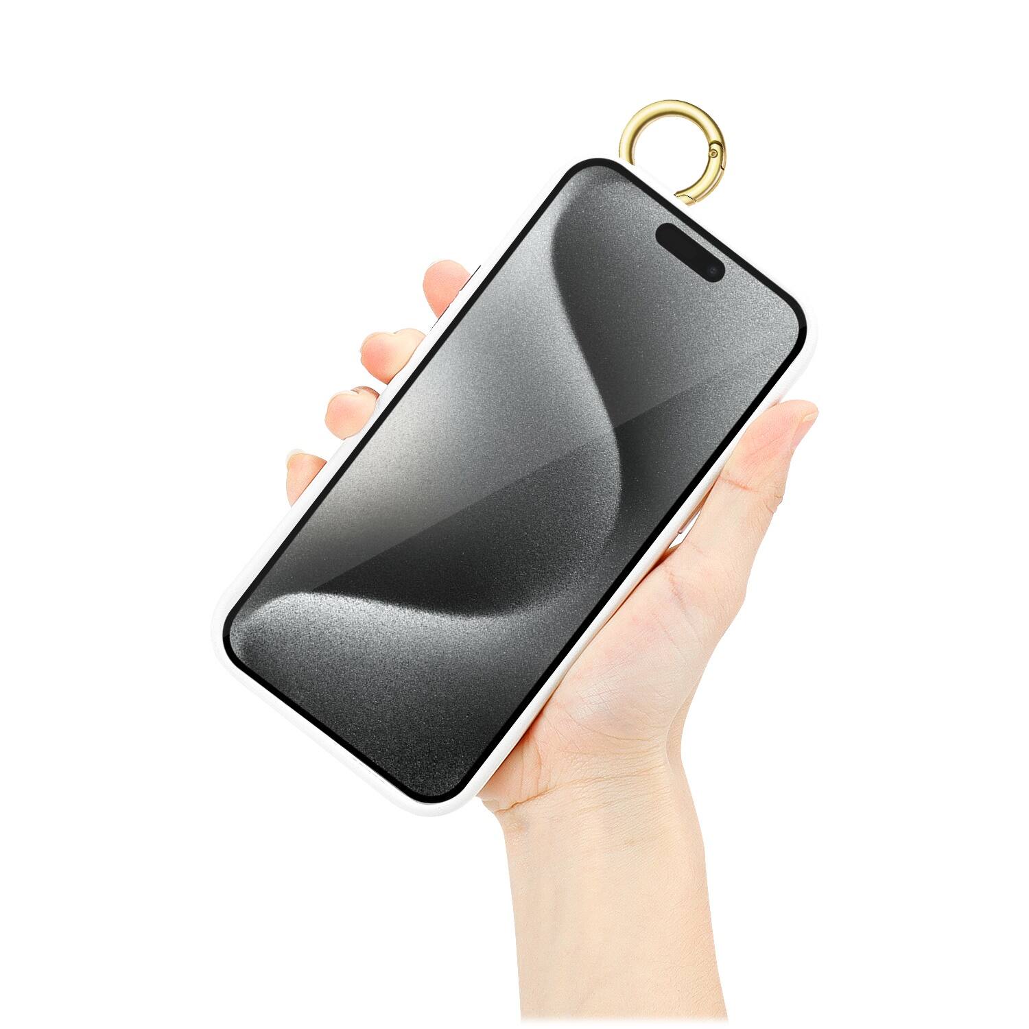 Alt View 15. SaharaCase - FingerGrip Series Genuine Leather Wallet Case for Apple iPhone 15 Pro Max - White.