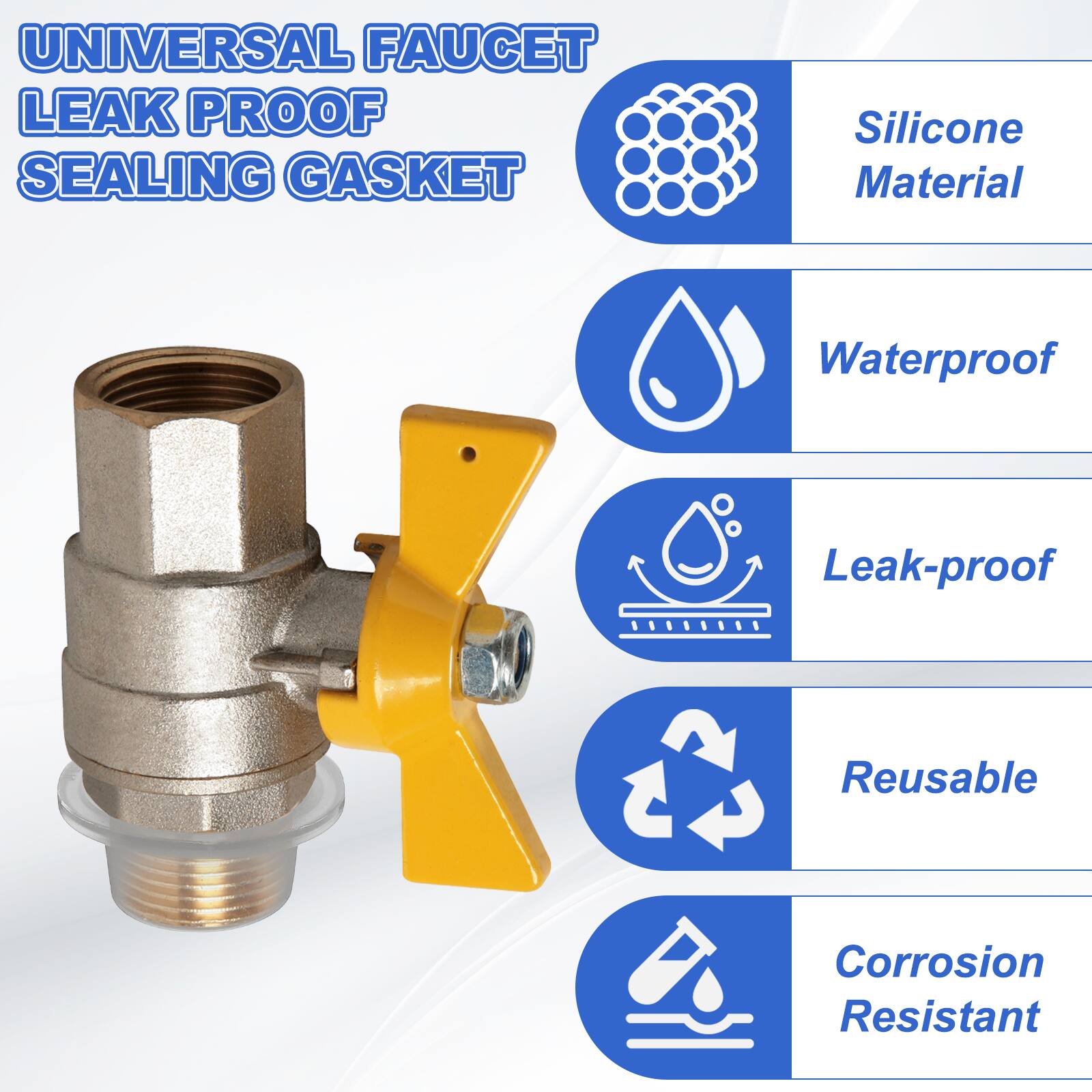 UNIVERSAL FAUCET LEAK PROOF SEALING GASKET

- Silicone Material
- Waterproof
- Leak-proof
- Reusable
- Corrosion Resistant