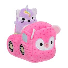 Kellytoy - Squishville Mini Squishmallow Plush | Sharde the Foxicorn in Vehicle - Pink