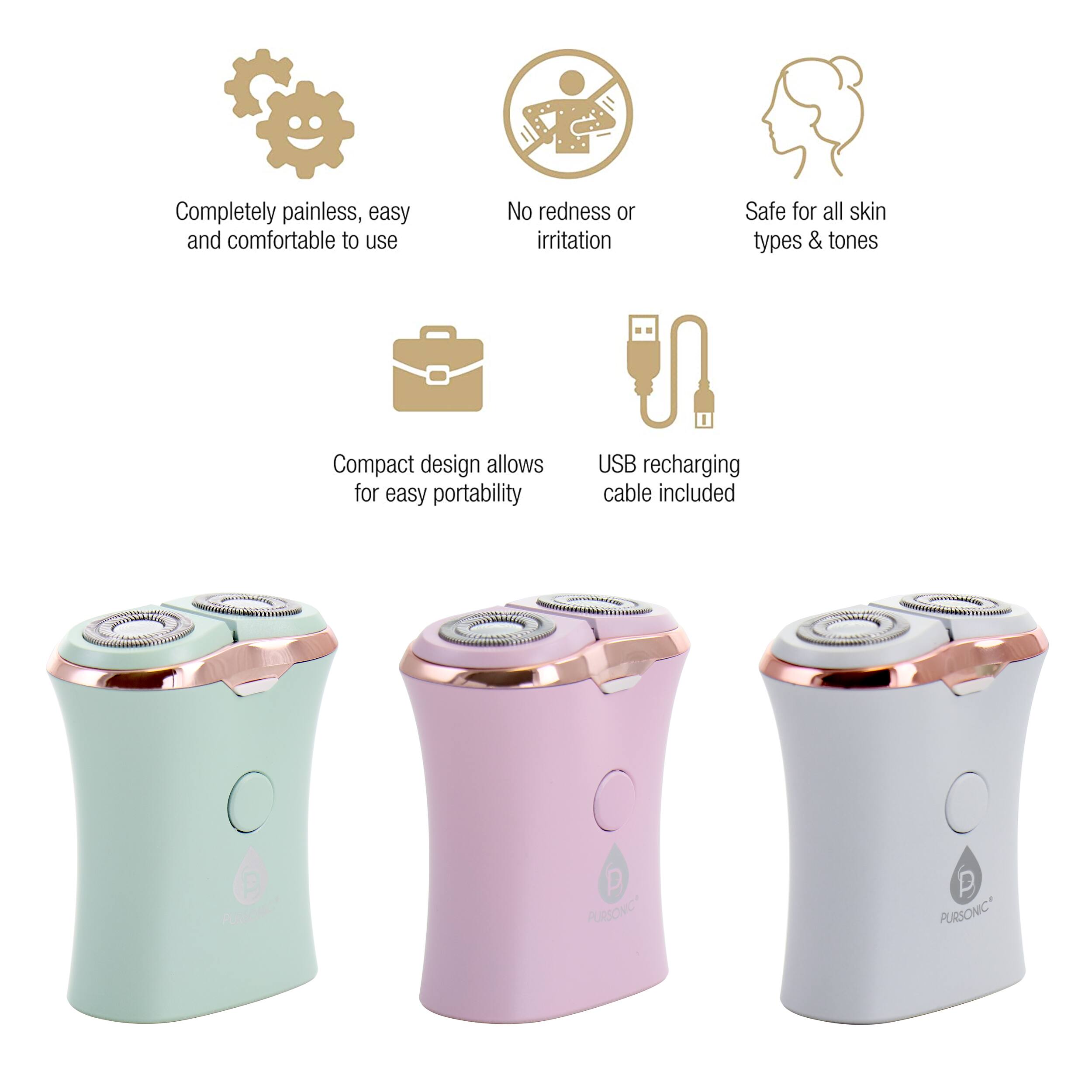 Completely painless, easy and comfortable to use

No redness or irritation

Safe for all skin types & tones

Compact design allows for easy portability

USB recharging cable included