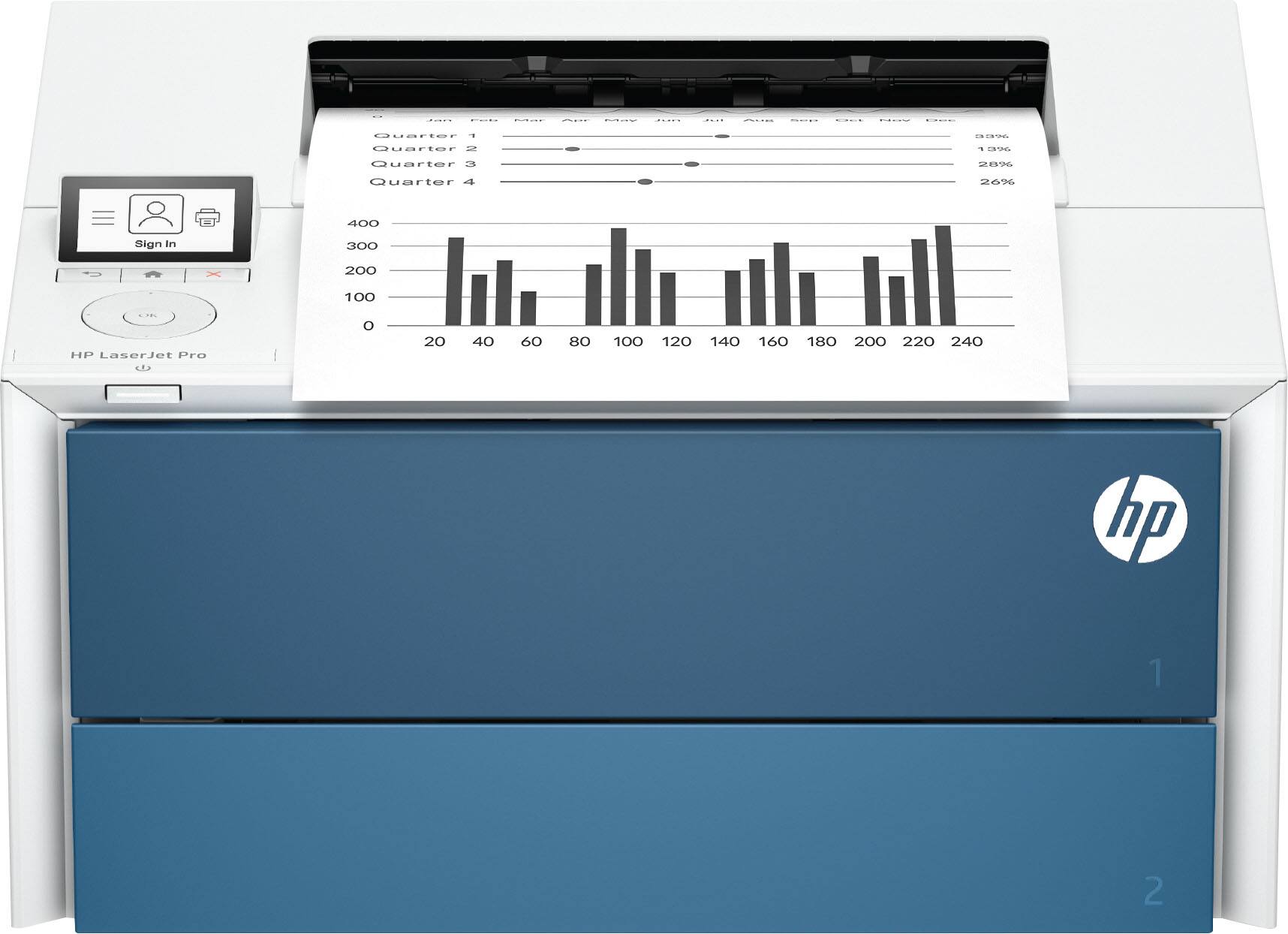 Quarter 1 - 28%  
Quarter 2 - 26%  

Sign In  

HP LaserJet Pro  

Quarter 1  
Quarter 2  
Quarter 3  
Quarter 4  

0  20  40  60  80  100  120  140  160  180  200  220  240  

88%  
13%  
28%  
26%