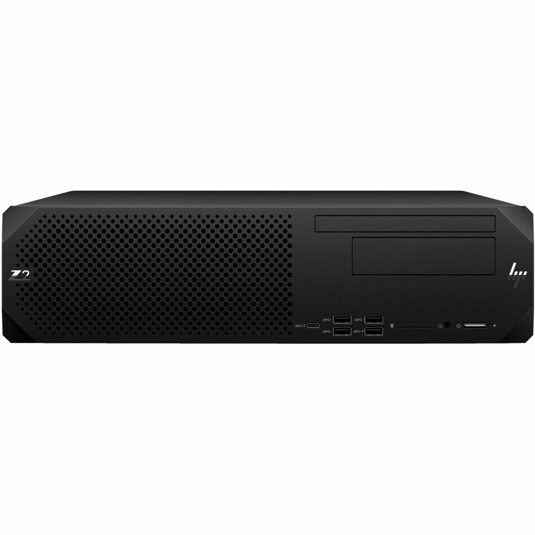 Front. HP - Z2 G9 Desktop - Intel Core i7 - 32GB Memory - 1TB SSD - Black.