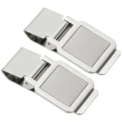 Front. Vulpecula Spade - 2 Pcs Stainless Steel Money Clip, Metal Slim Wallet Clip for Men Square Money Holder Minimalist Front Pocket Wallet for - Silver.
