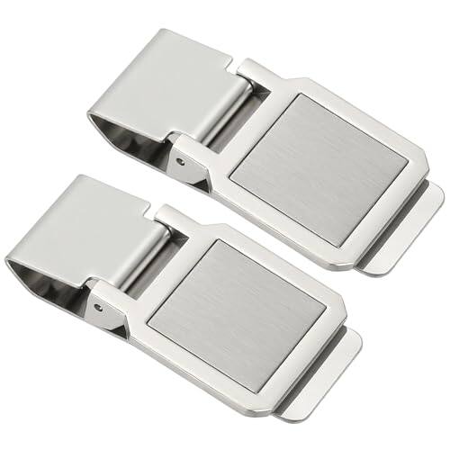 Front. Vulpecula Spade - 2 Pcs Stainless Steel Money Clip, Metal Slim Wallet Clip for Men Square Money Holder Minimalist Front Pocket Wallet for - Silver.