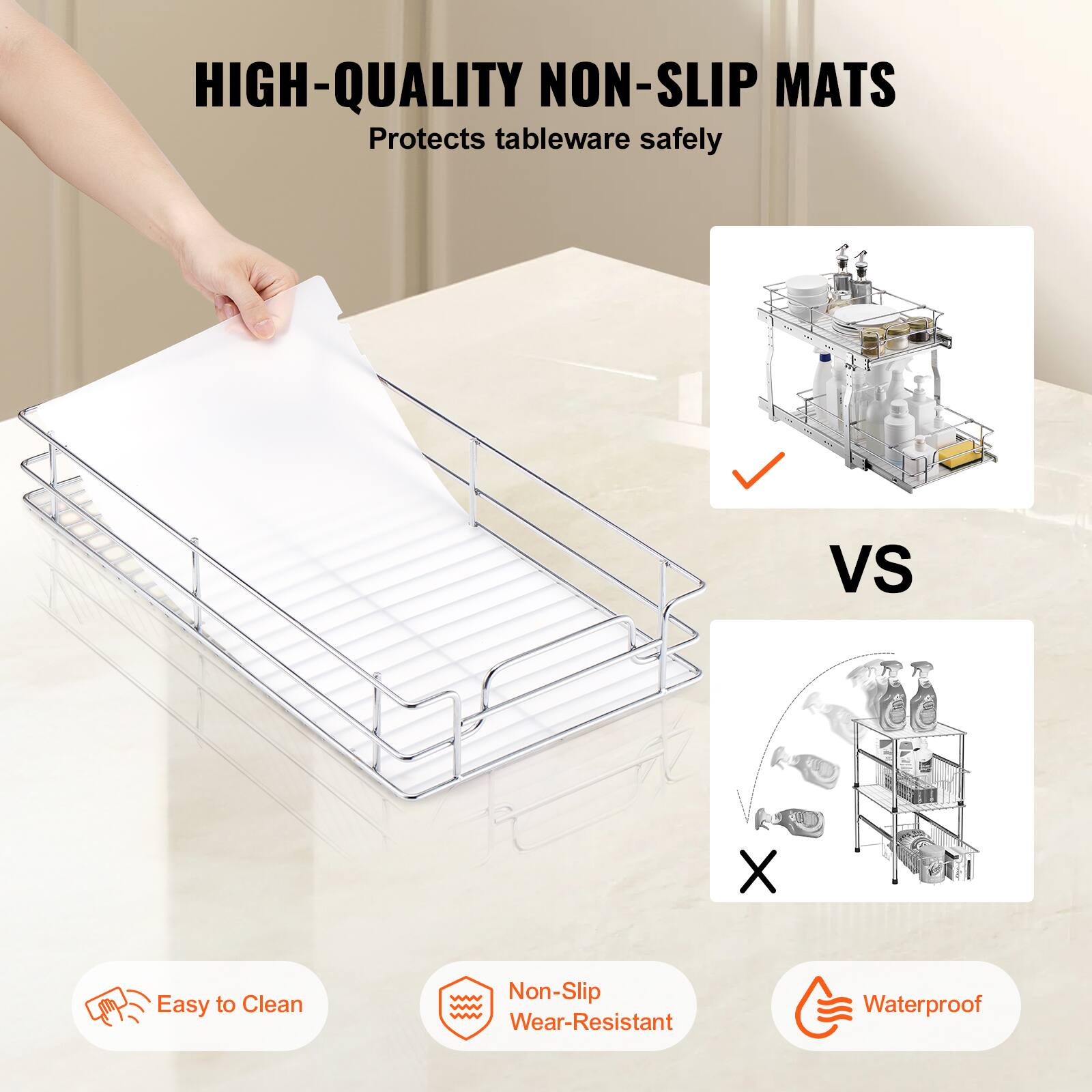 HIGH-QUALITY NON-SLIP MATS Protects tableware safely

- Easy to Clean
- Non-Slip
- Wear-Resistant
- Waterproof