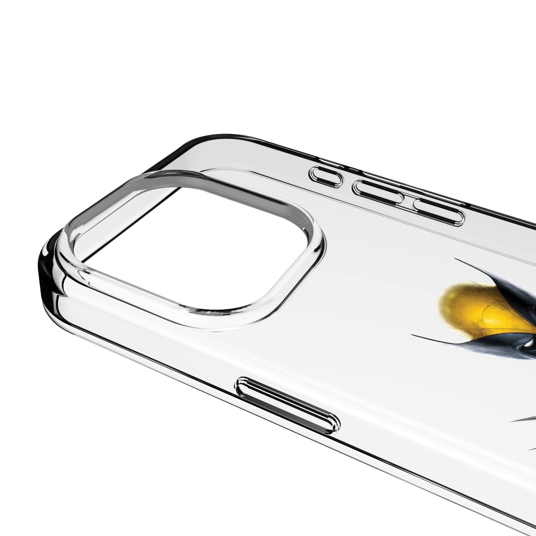 Left. Keyscaper - Marvel Badge Clear Phone Case - Apple iPhone 14 Pro Max - Deadpool Wolverine 2.