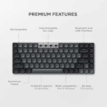 Satechi SM1 75% Mechanical Keyboard, Backlit Bluetooth/2.4GHz/USB Satechi SM1 75% Mechanical Keyboard, Backlit Bluetooth/2.4GHz/USB