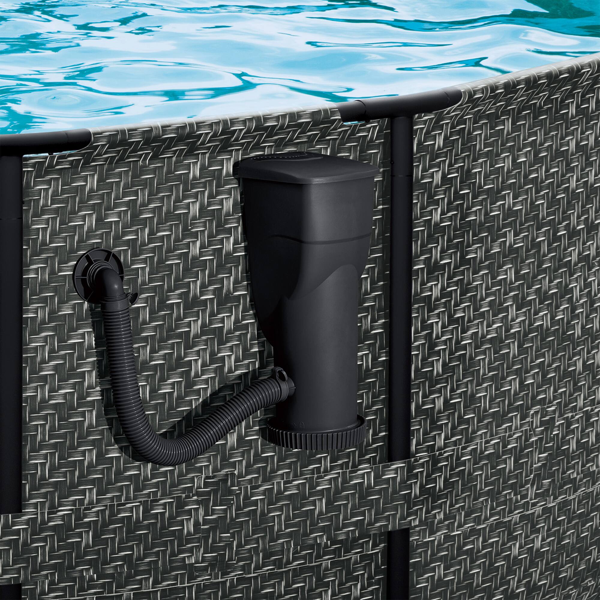 Alt View 1. Funsicle - Funsicle 1500 Gallon SkimmerPlus Filter Pump System for Above Ground Pool, Black - Black.