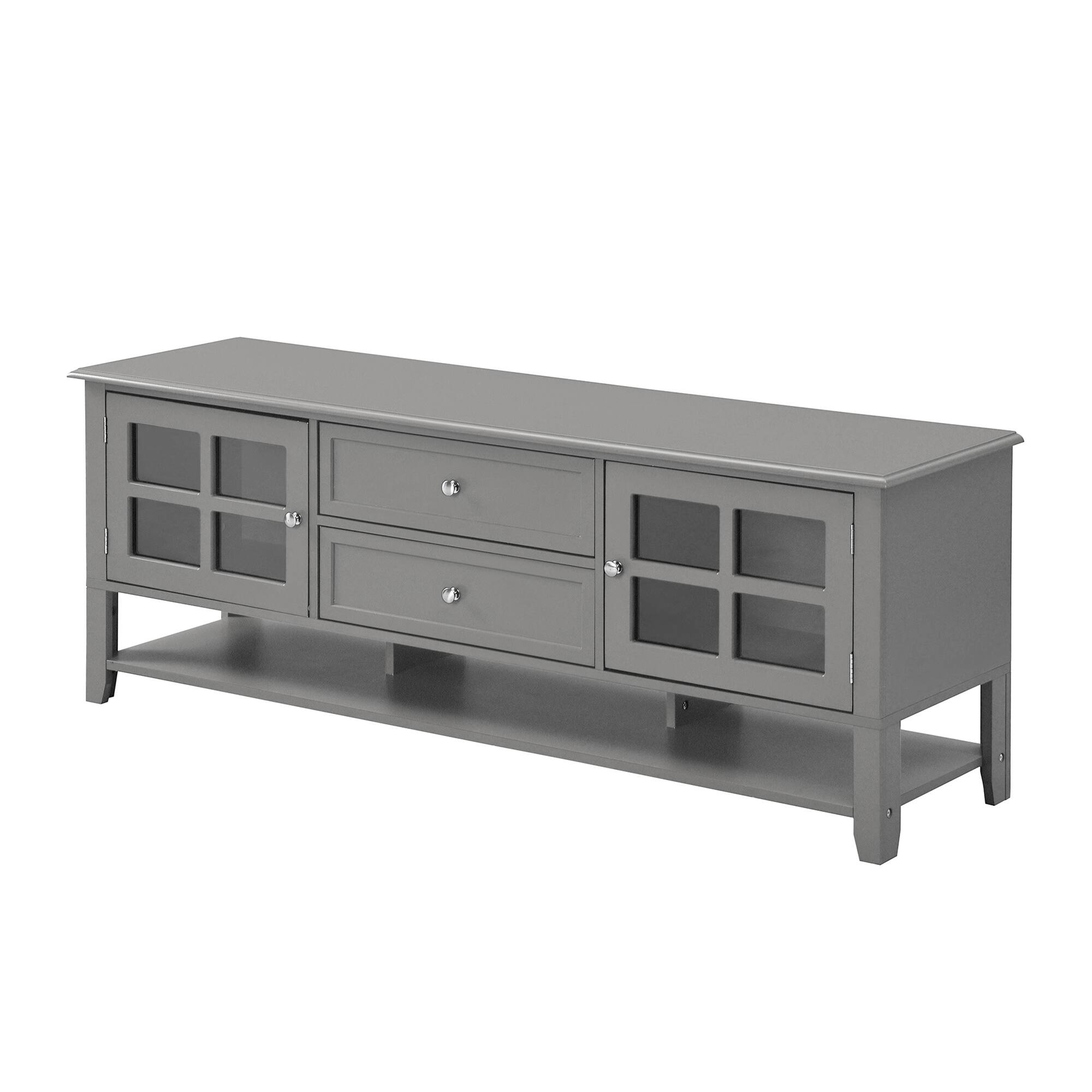 Angle. Spaco - Spaco TV Stand for 60 Inch TVs, Modern Media Console with Multifunctional Storage, for Living Room and Bedroom - Grey.