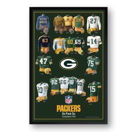 Sporticulture - Green Bay Packers 27" x 39" Uniform Heritage Framed Art Print - Multicolor
