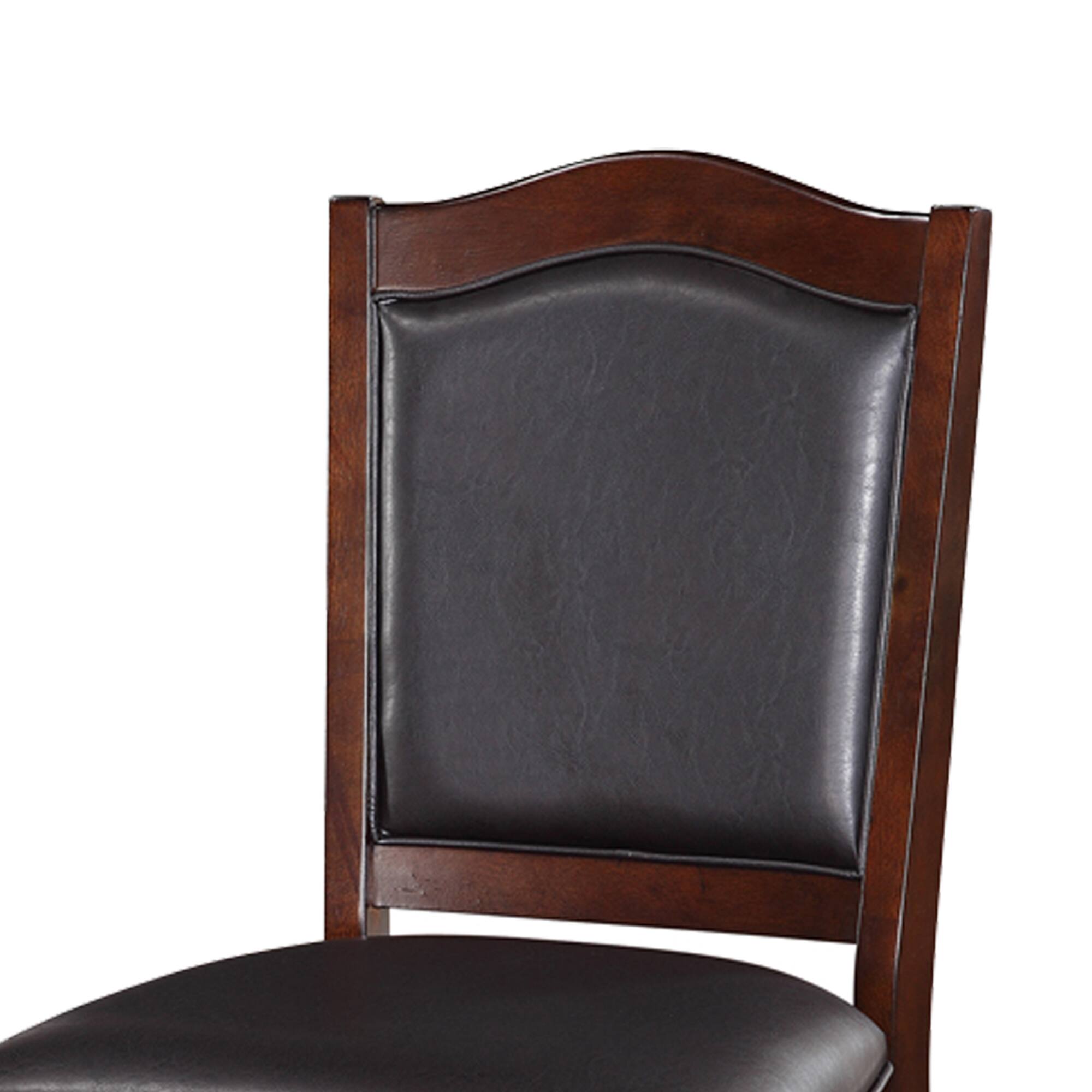 Alt View 1. Manhattan Lane - Wooden Armless High Chair, Espresso Brown & Black, Set of 2 - Brown & Black.