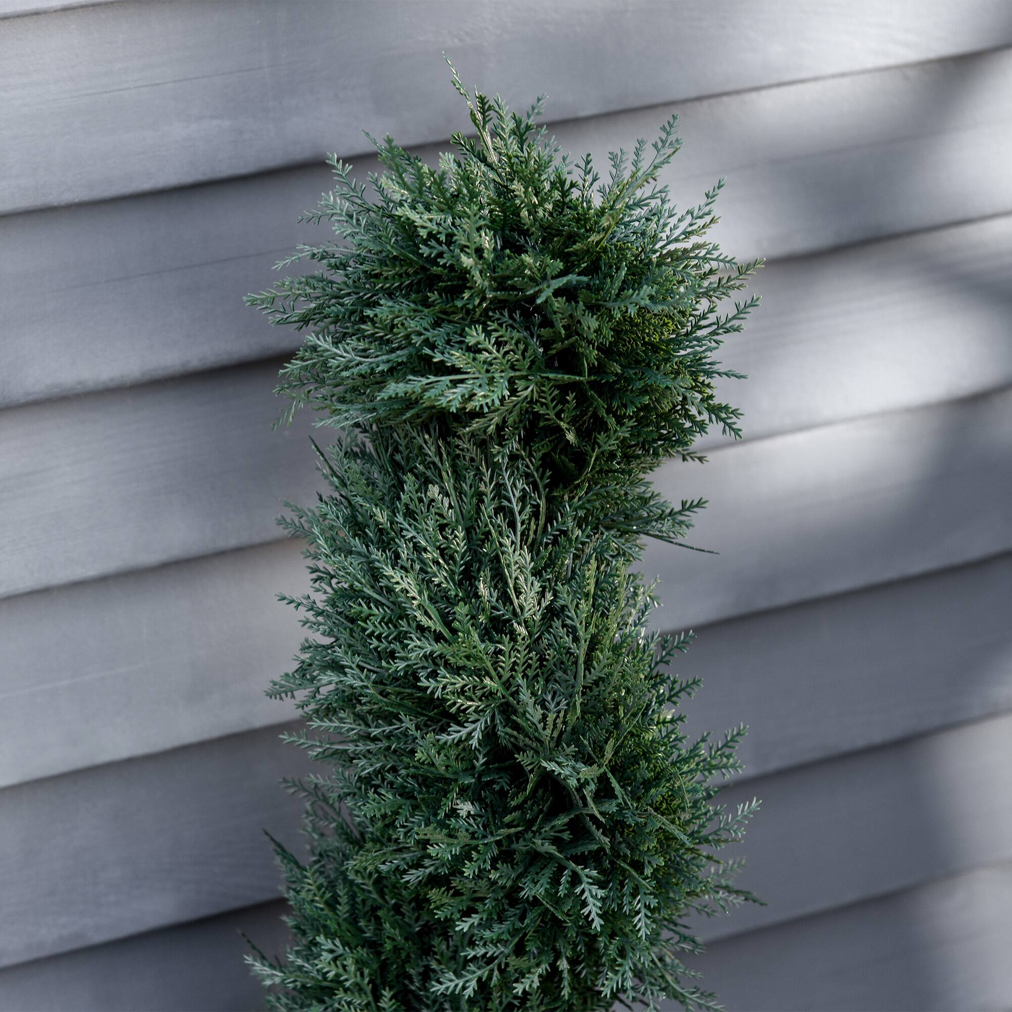 Alt View 7. Outsunny - 3FT Artificial Faux Cedar Spiral Tree, Pre-potted, for Indoor or Outdoor - Dark Green.