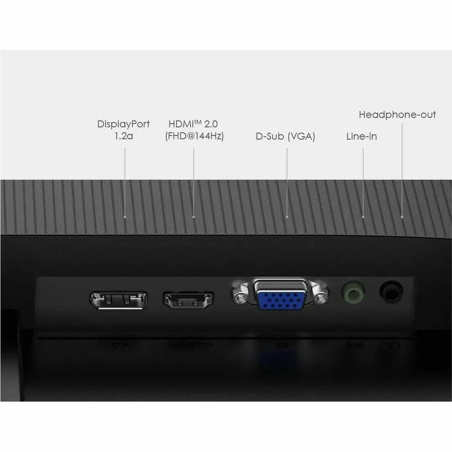DisplayPort 1.2a  
HDMI™ 2.0 (FHD@144Hz)  
D-Sub (VGA)  
Line-in  
Headphone-out