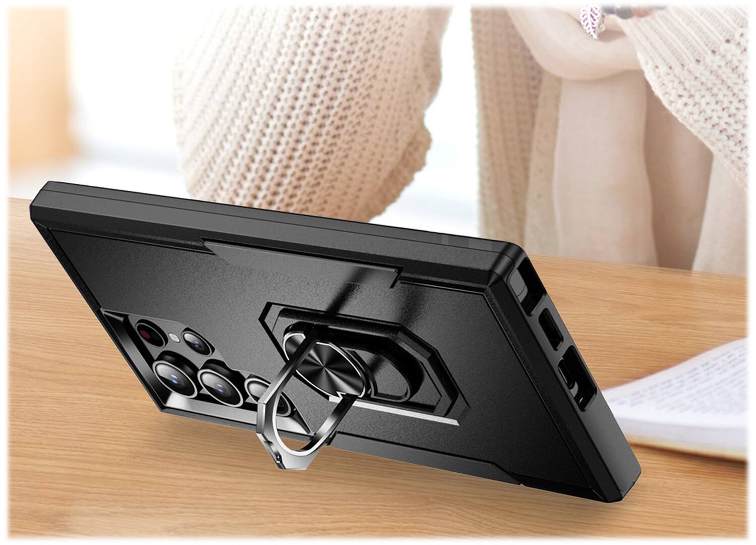 Alt View 17. SaharaCase - ArmorPro Kickstand Case for Samsung Galaxy S24 Ultra - Scorpion Black.