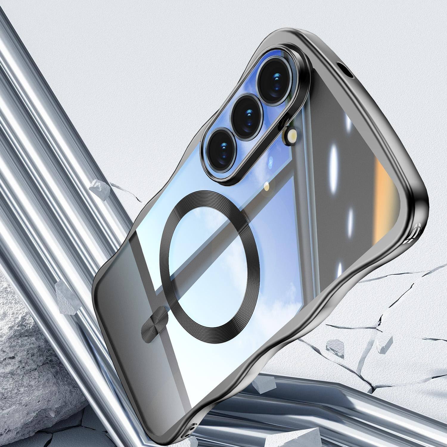 Alt View 2. UUCOVER - For Samsung Galaxy S26 Magnetic Case Built-in Lens Cover, Compatible with MagSafe Shockproof Drop Protection Slim Cover - Black.