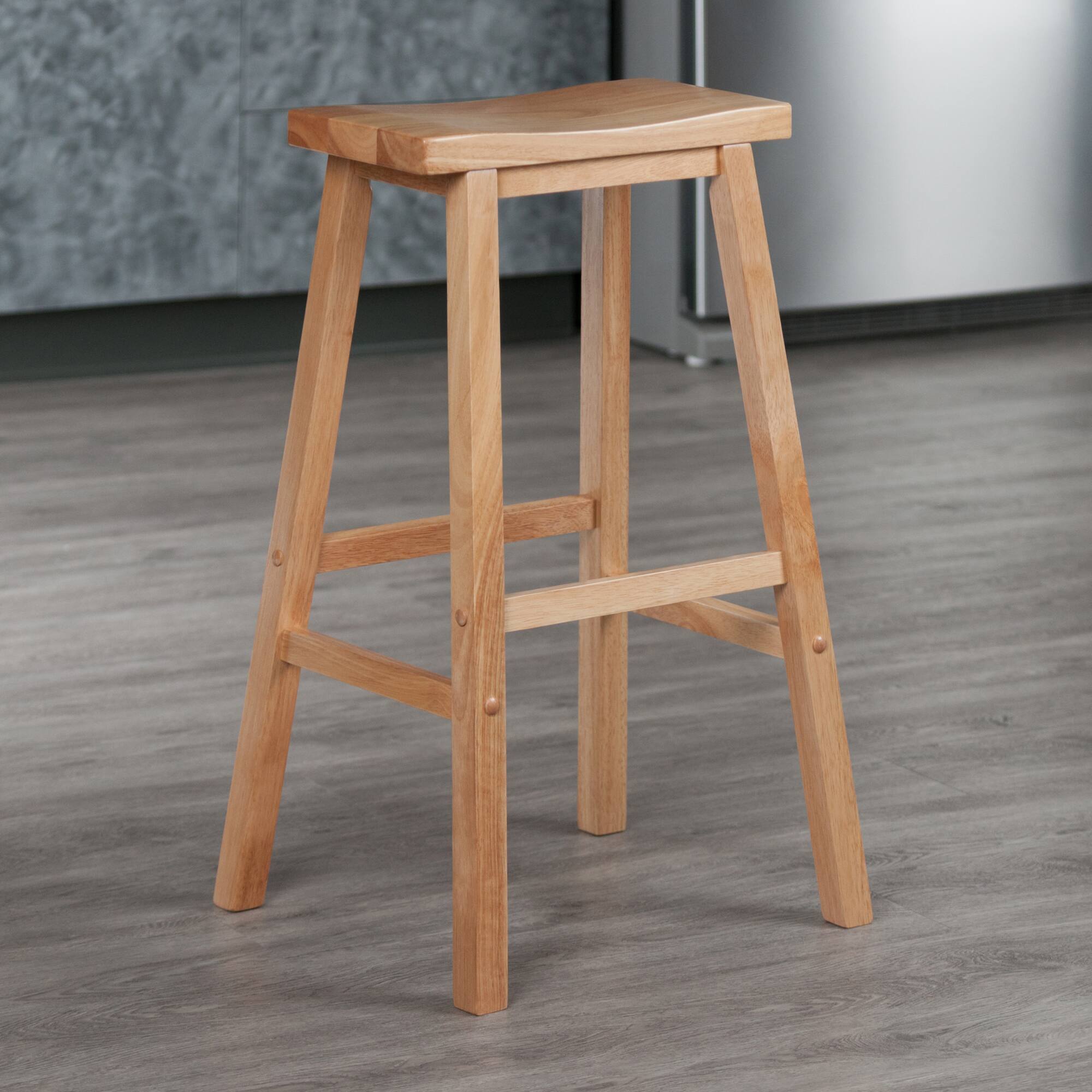 Alt View 4. Winsome Wood - Satori Saddle Seat Bar Stool - Natural.