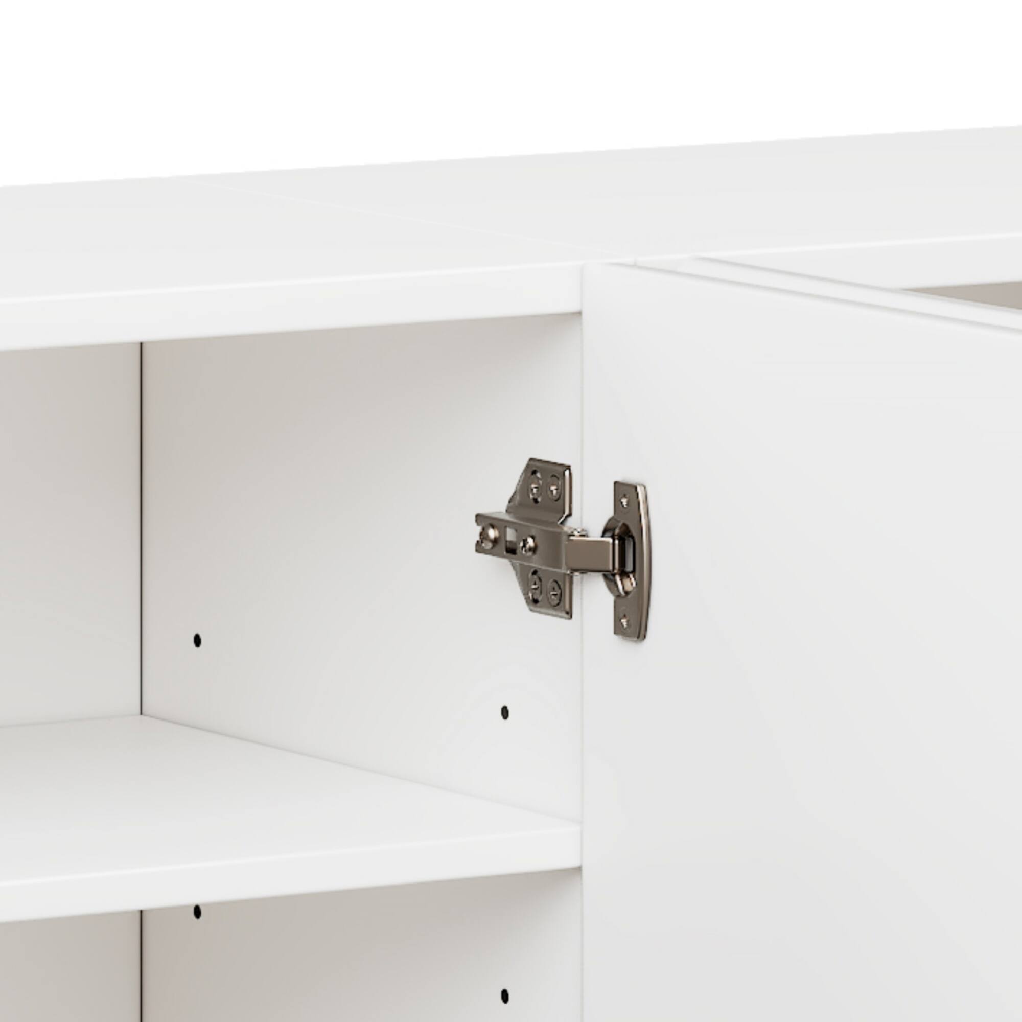 Alt View 7. Spaco - Spaco Wavy Door TV Stand for 75" TV, Stylish Solid Media Console with Adjustable Shelves and 4 Cabinets for Living Room - White.