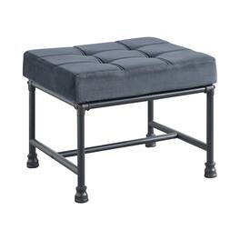 Manhattan Lane - Ottoman with Tufted Velvet Seat and Metal Frame - Gray