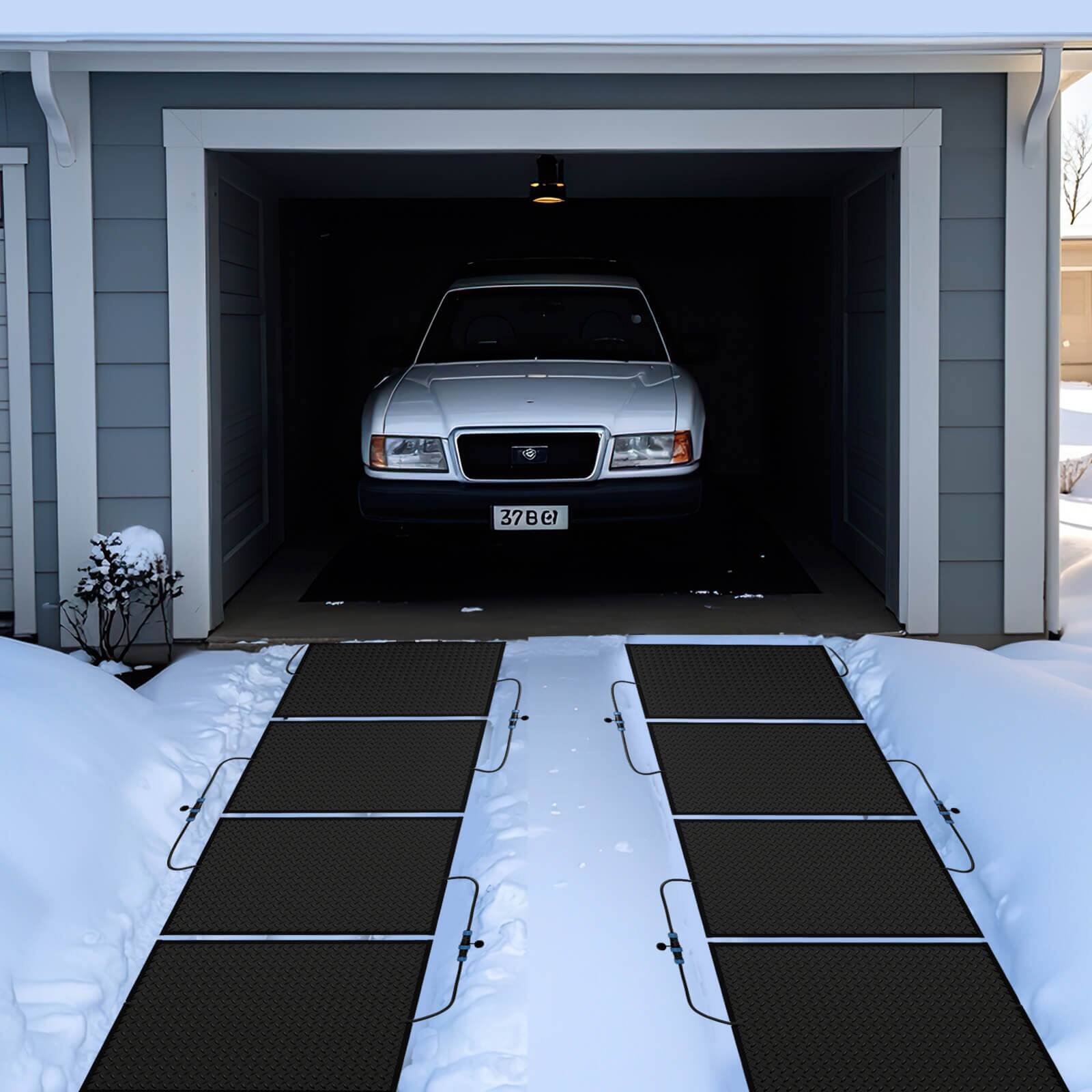 Back. Costway - 20" x 30" Heated Snow Melting Mat with 3 in/h Speed Non-Slip Rubber for Walkway - Black.