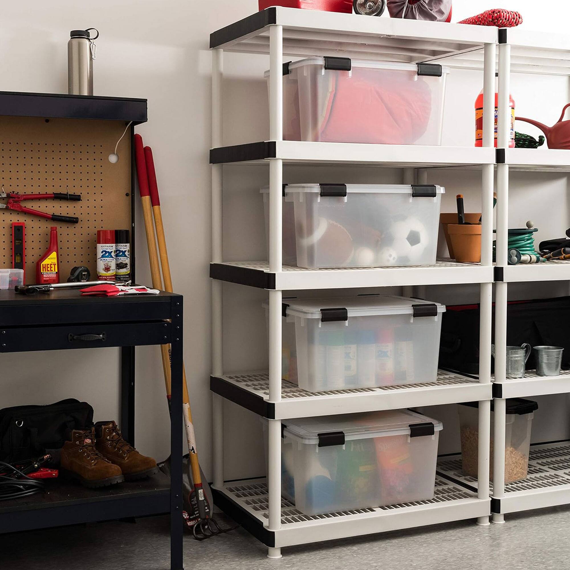 Alt View 10. IRIS USA - IRIS USA 63 Qt Storage Bins Plastic Gasket Box with Tight Latching Lids, 2 Pack - Clear.