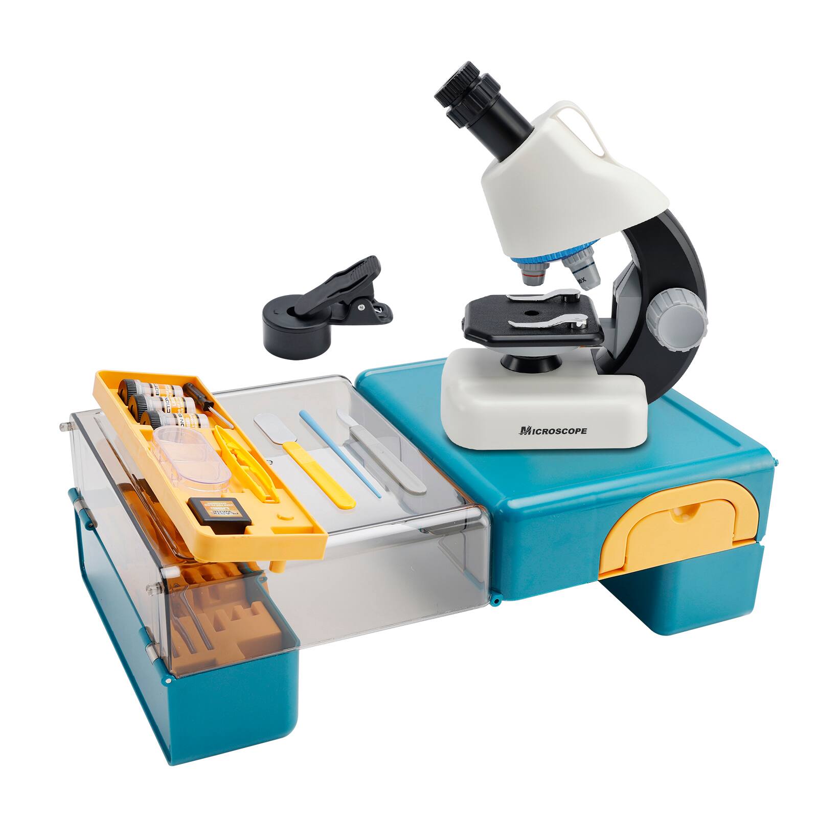 Alt View 10. Topteng - Kids Handheld Microscope LED with 100X-1200X Magnification - Science Toy Kit, Educational Gift White.