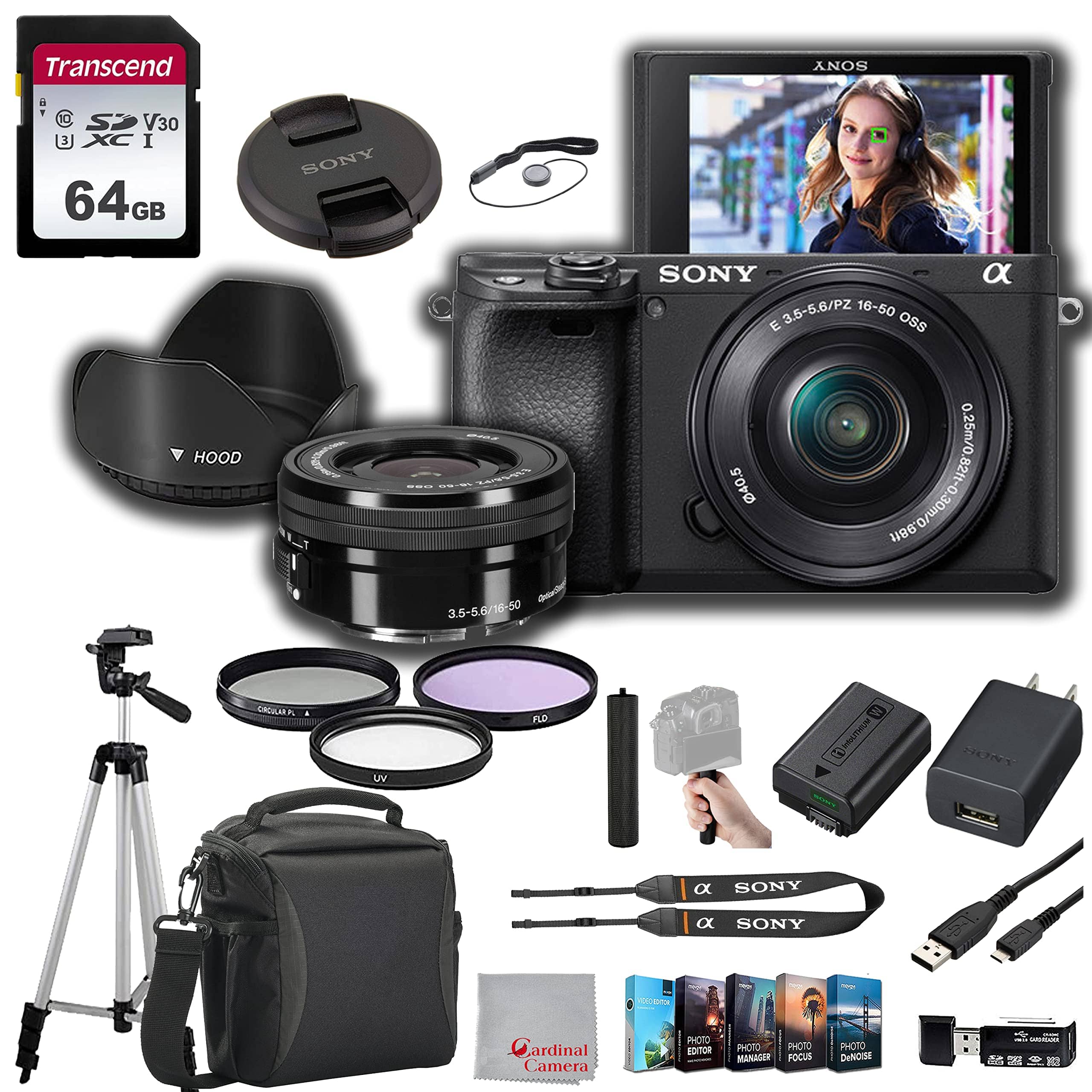 Sony - a6400 Mirrorless Camera with 16-50mm Lens 64GB Memory, Case. Tripod, Filters, Hood, Grip - Black price history on PriceWatchPro