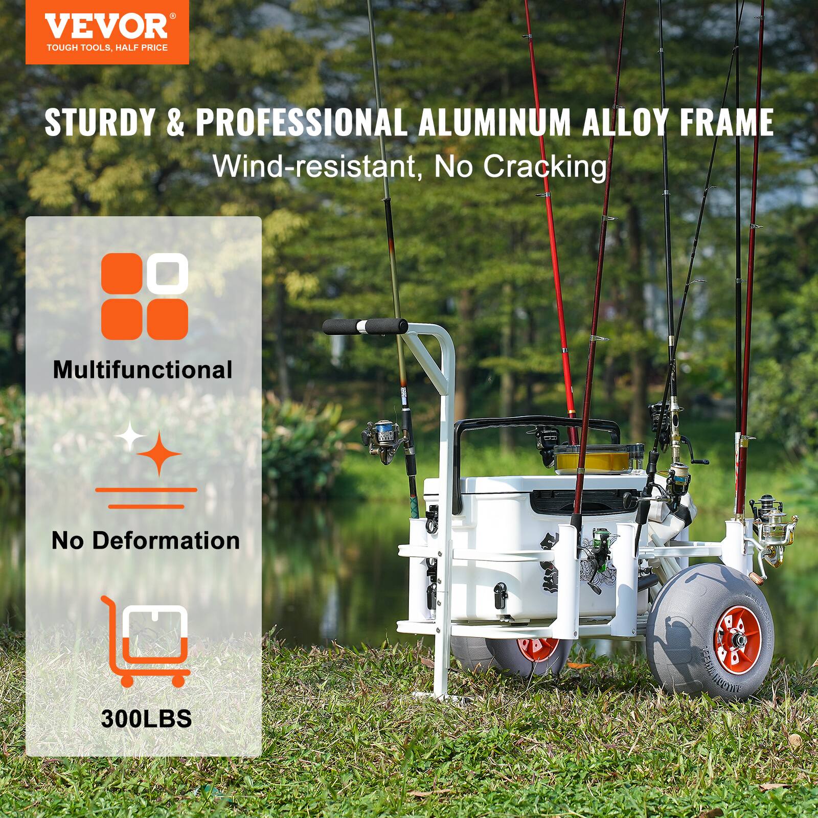 VEVOR TOUGH TOOLS, HALF PRICE STURDY & PROFESSIONAL ALUMINUM ALLOY FRAME Wind-resistant, No Cracking Multifunctional No Deformation 300LBS