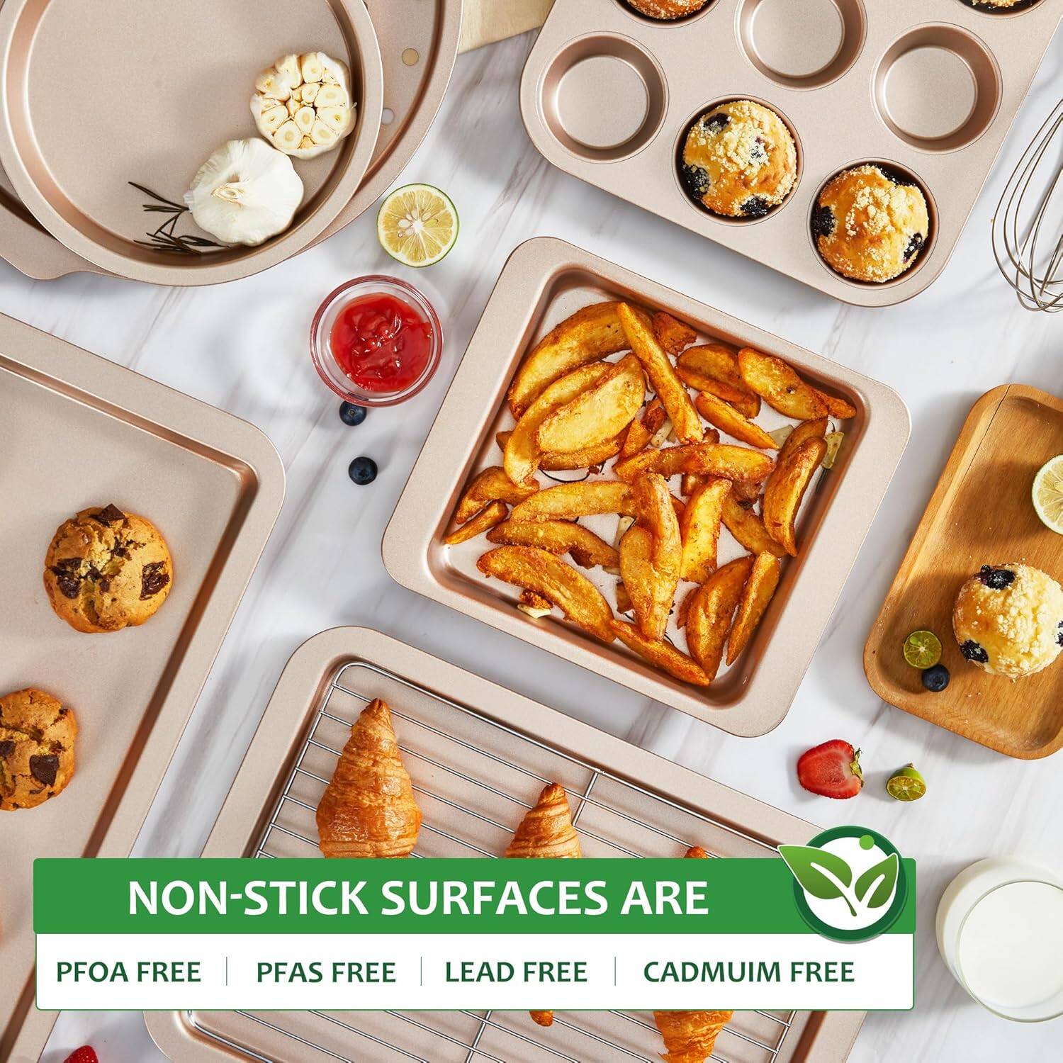 NON-STICK SURFACES ARE  
PFOA FREE | PFAS FREE | LEAD FREE | CADMIUM FREE