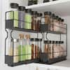 Front. Tooloton - Pull Out Spice Rack Organizer with 2 Drawers, Heavy Duty Slide Out Cabinet Organizer with Labels - Black.