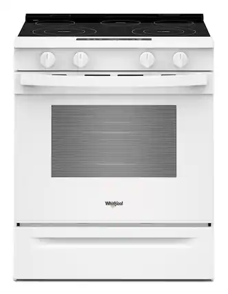 Front. Whirlpool - 5.3 Cu. Ft. Slide-In Electric Range with No Preheat and Slow Cook Modes - White.