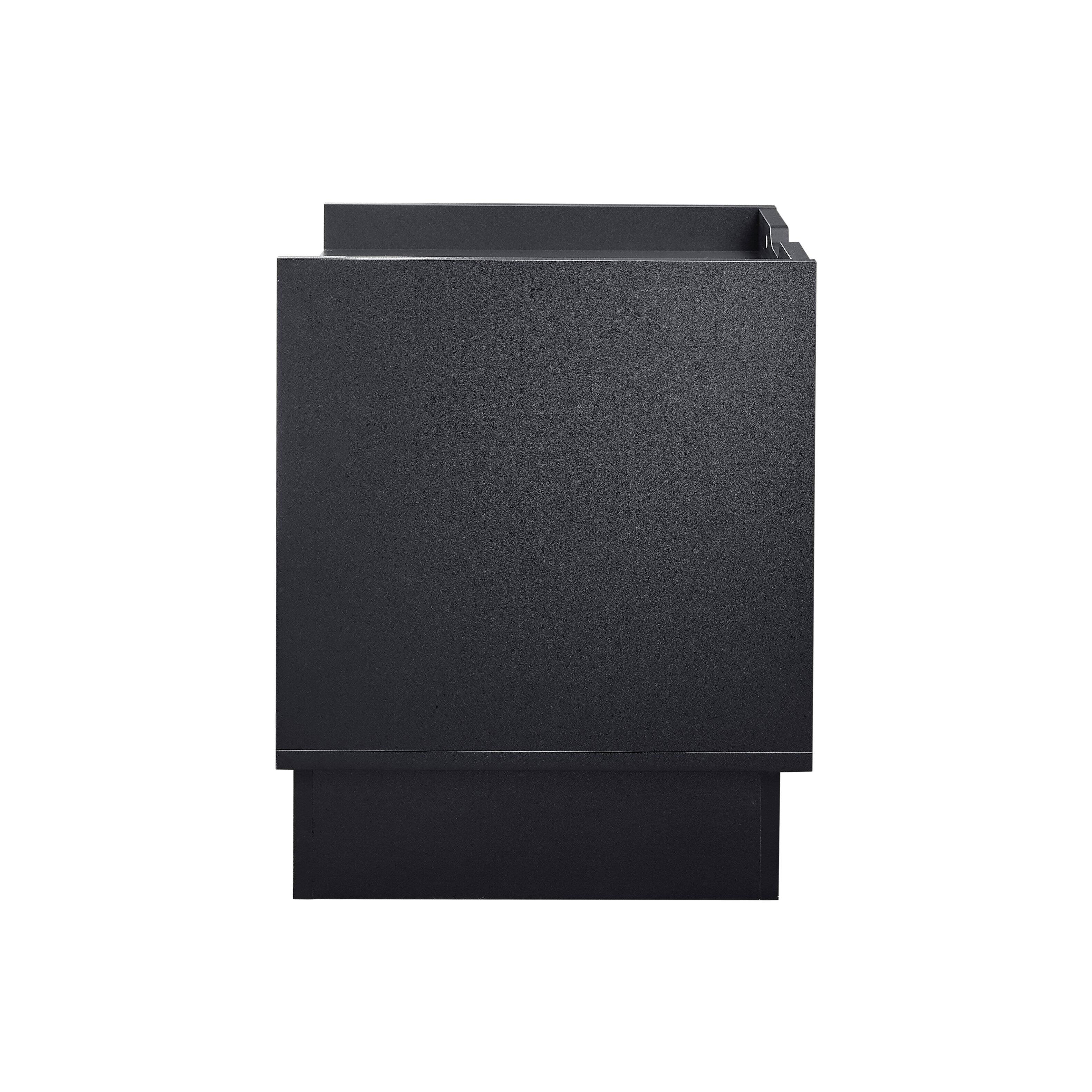 Alt View 1. Whisen - Mid-Century Modern Nightstand with Charging Station,LED Lights and 2 Drawers for Bedroom Storage - Black.