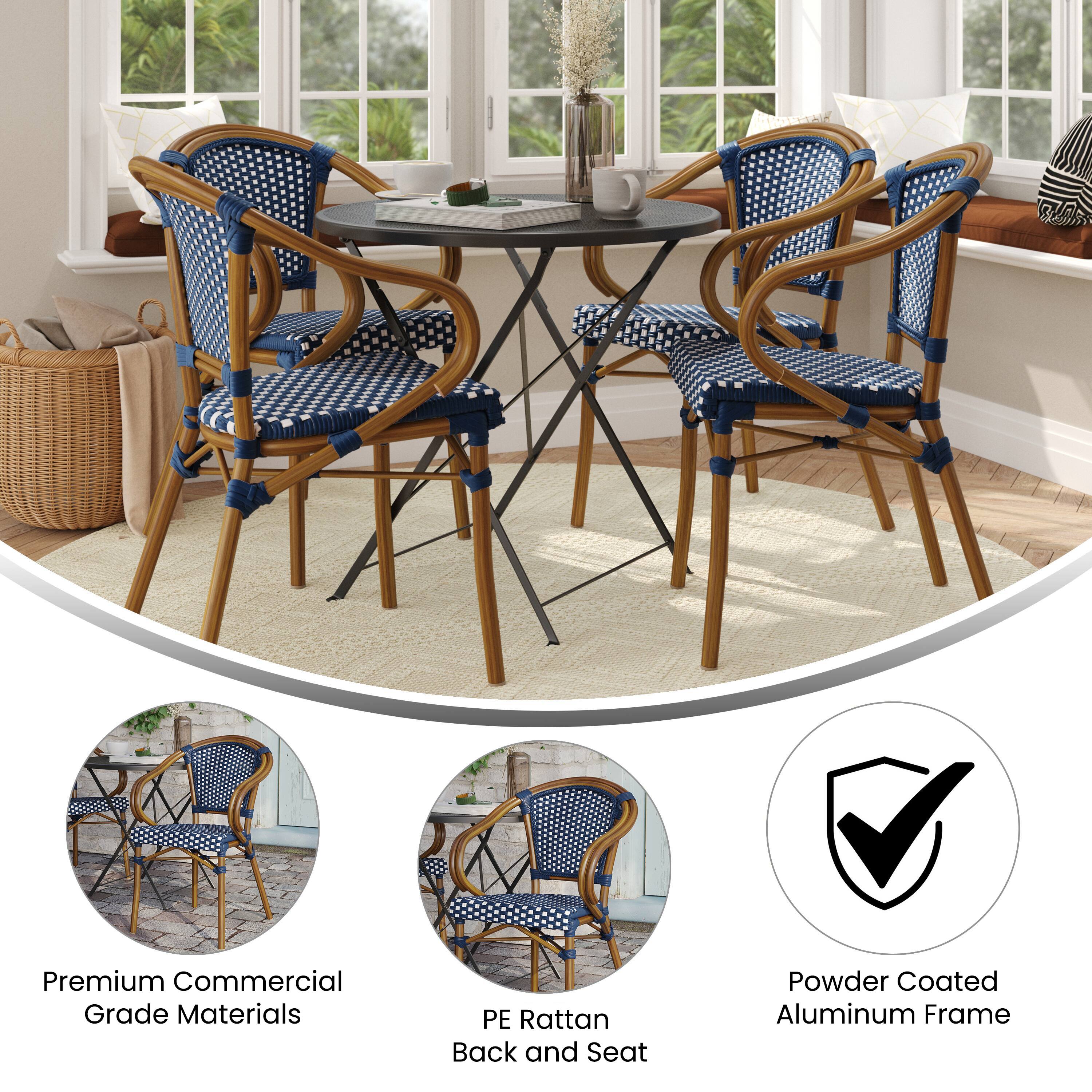 Premium Commercial Grade Materials  
PE Rattan Back and Seat  
Powder Coated Aluminum Frame