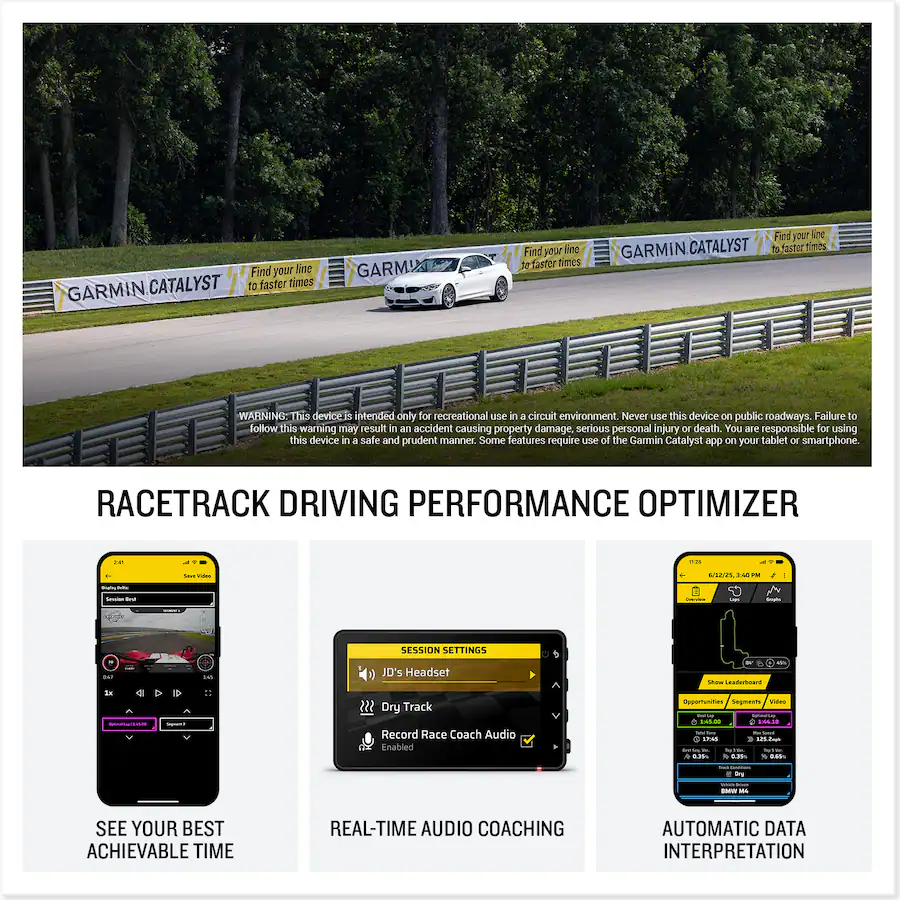 Personal Racetrack Garmin Catalyst 2 Race Track Driving Performance Optimizer 010-03924-00 ...