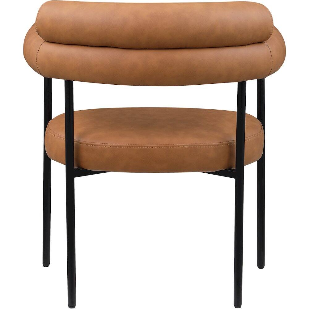 Alt View 3. Meridian Furniture - Blake Cognac Vegan Leather Dining Chair, Set of 2 - Brown.