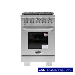 Kucht - Professional 24 in. 2.5 cu. ft. Propane Gas Range and Convection Oven in Stainless Steel with True Simmer Burners - Stainless Steel