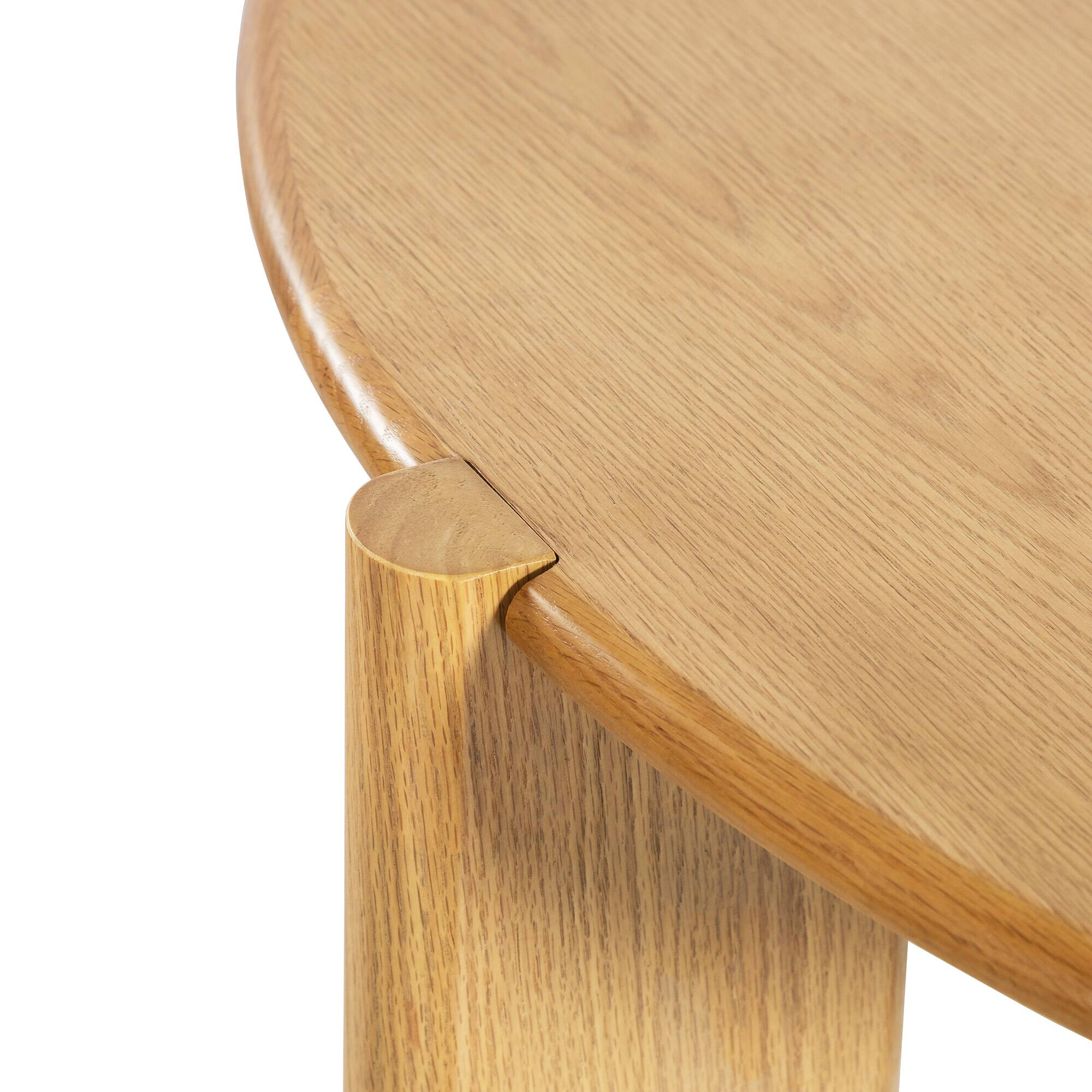 Alt View 4. PexFix - Minimalist Farmhouse Round Solid Oak 42 in. W Three Legs Kitchen & Dining Table Seats 4 - Natural.