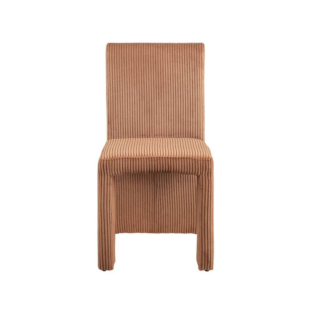 Alt View 1. Meridian Furniture - Benson Saddle Microsuede Corduroy Fabric Dining Chair, Set of 2 - Brown.