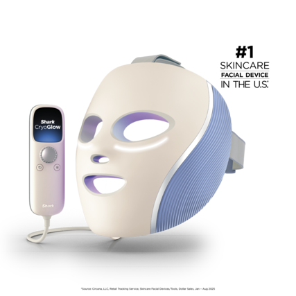 Shark CryoGlow
#1 SKINCARE FACIAL DEVICE IN THE U.S.*
*Source: Circa Insights, LLC. Retail Tracking Services. Facial Devices/Tools, Dollar Sales, Jan - Aug 2025