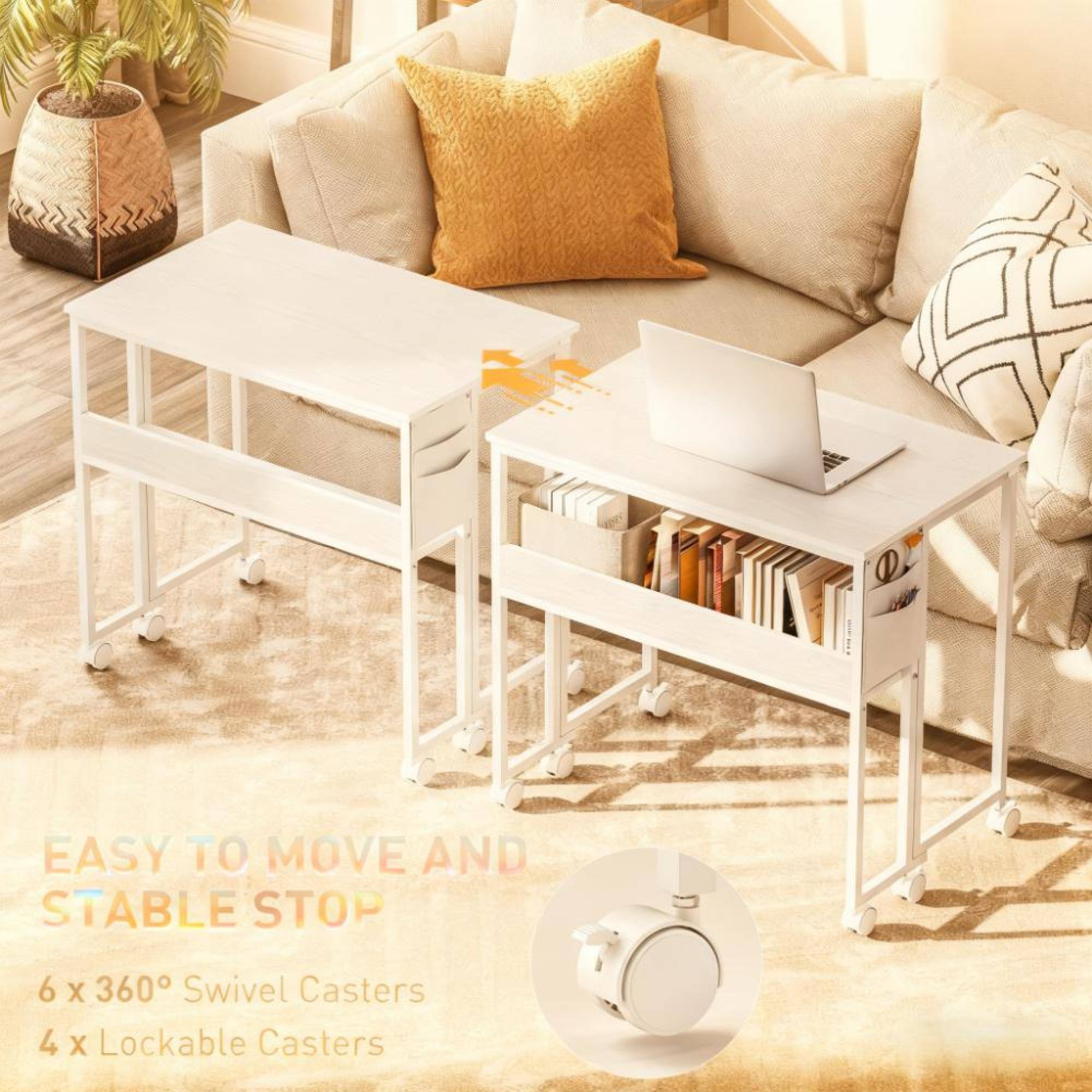 EASY TO MOVE AND STABLE STOP  
6 x 360° Swivel Casters  
4 x Lockable Casters