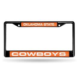 Rico Industries - Oklahoma State Cowboys Black Metal Laser Cut License Plate Frame - Multi