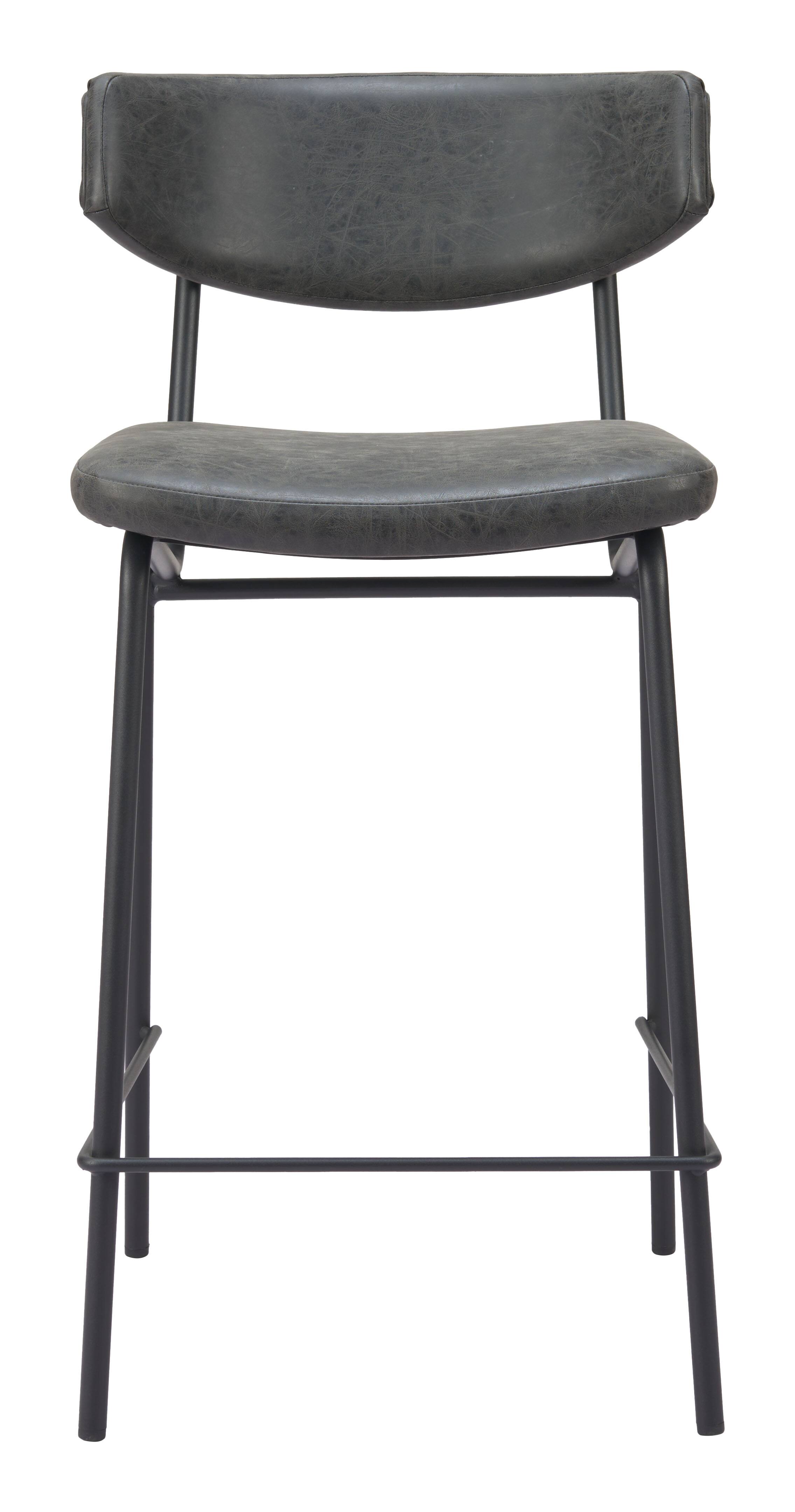 Alt View 1. Hivvago - Charon Counter Stool (Set of 2) Vintage Black - Vintage Black.