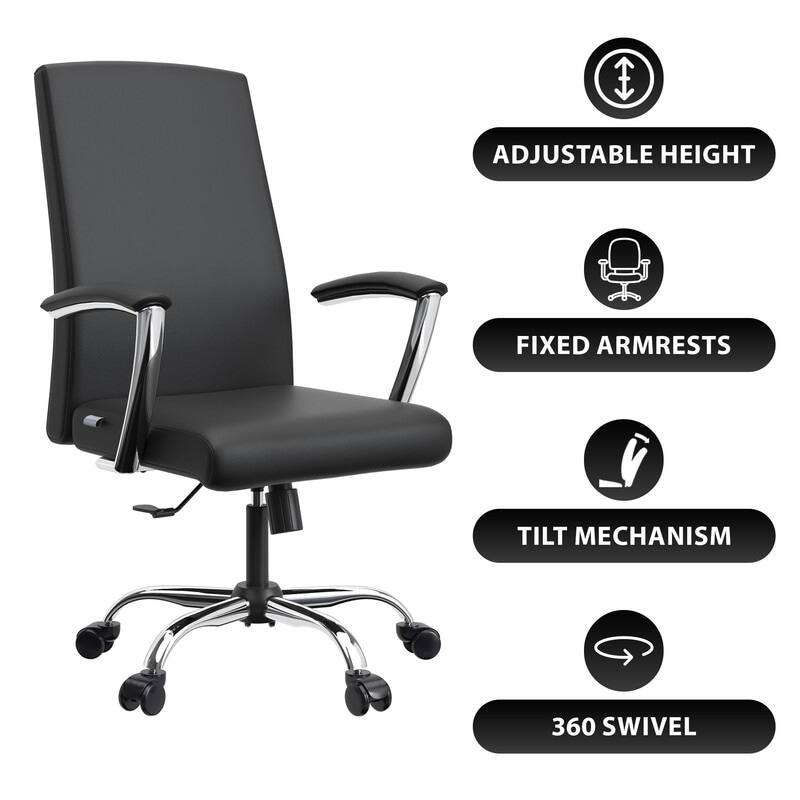 - Adjustable Height
- Fixed Armrests
- Tilt Mechanism
- 360 Swivel