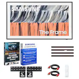 Bundle - Samsung - 75" The Frame QLED 4K TV (2026) w/ Modern Brown Customizable Bezel