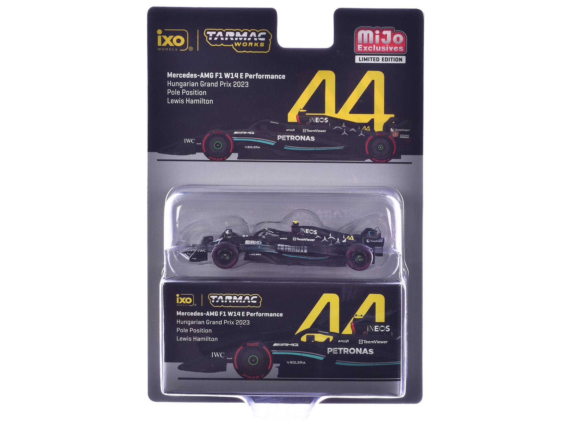ixo TARMAC MiJo WORKS MODELS Exclusives LIMITED EDITION Mercedes-AMG F1 W14 E Performance Hungarian Grand Prix 2023 Pole Position Lewis Hamilton AMO TeamViewer EOS A - E - - IWC PETRONAS - SLERA

ixo TARMAC: Mercedes-AMG F1 W14 E Performance AA Hungarian Grand Prix 2023 Pole Position INEOS Lewis Hamilton AMO TeamViewer MIPAL PETRONAS IWC: SOLERA