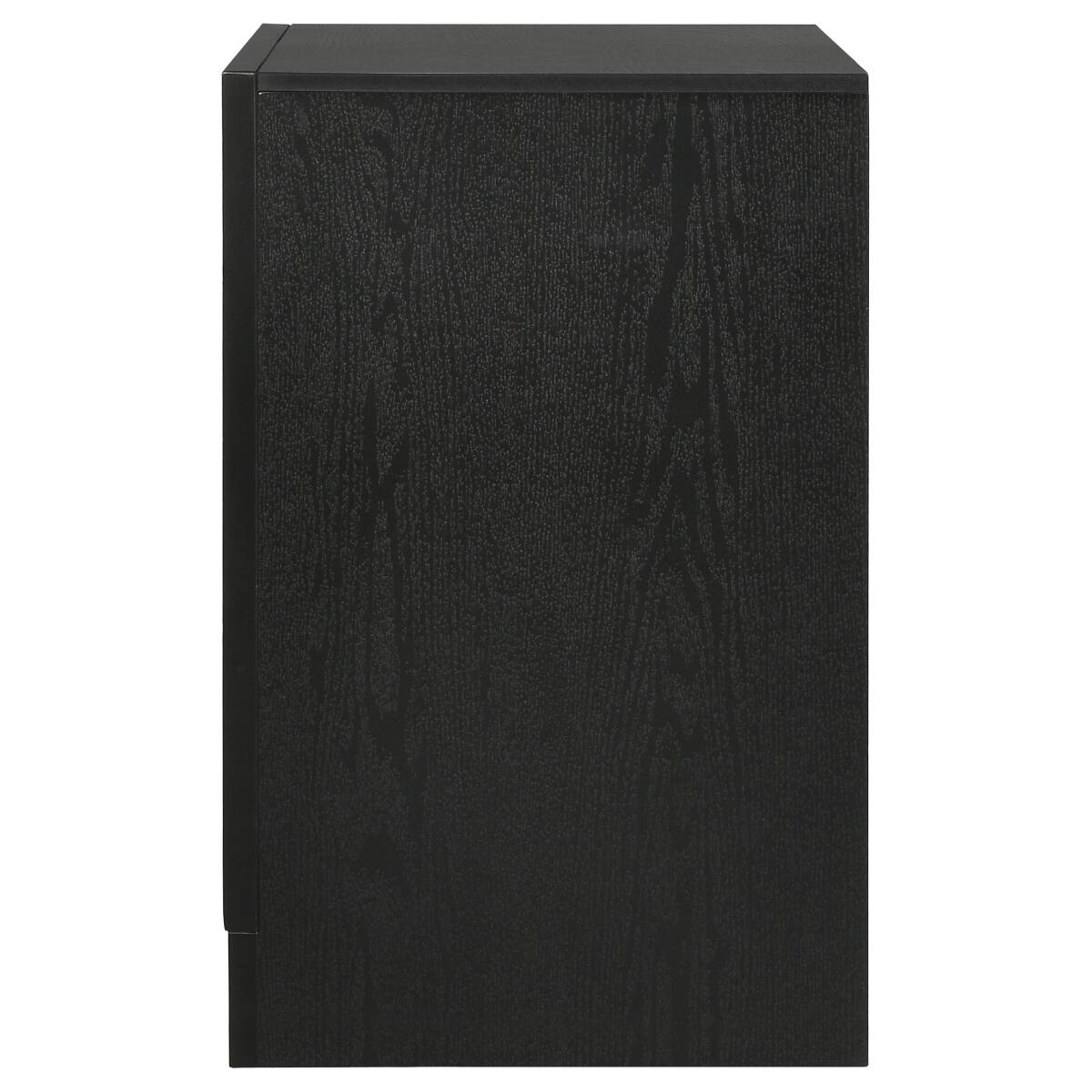 Alt View 2. Loheer - Loheer Black Two Drawer Nightstand with Hidden Jewelry Tray and Crystal Handles - Black.