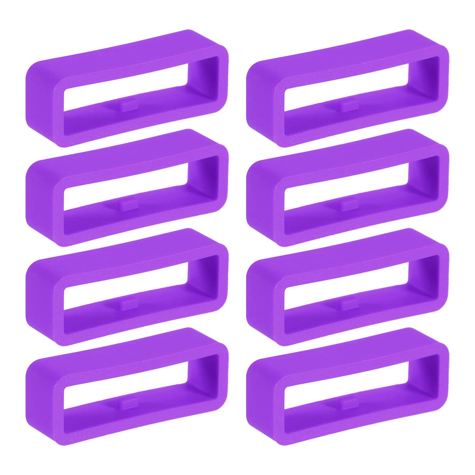 Unique Bargains - Watch Band Holder Loop, 8pcs Universal Silicone Watch Replacement Band Strap Keeper Parts for Smart Sport (24mm) - Purple