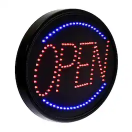 Alpine Industries - 23" x 14" LED Oval Open Sign - Black